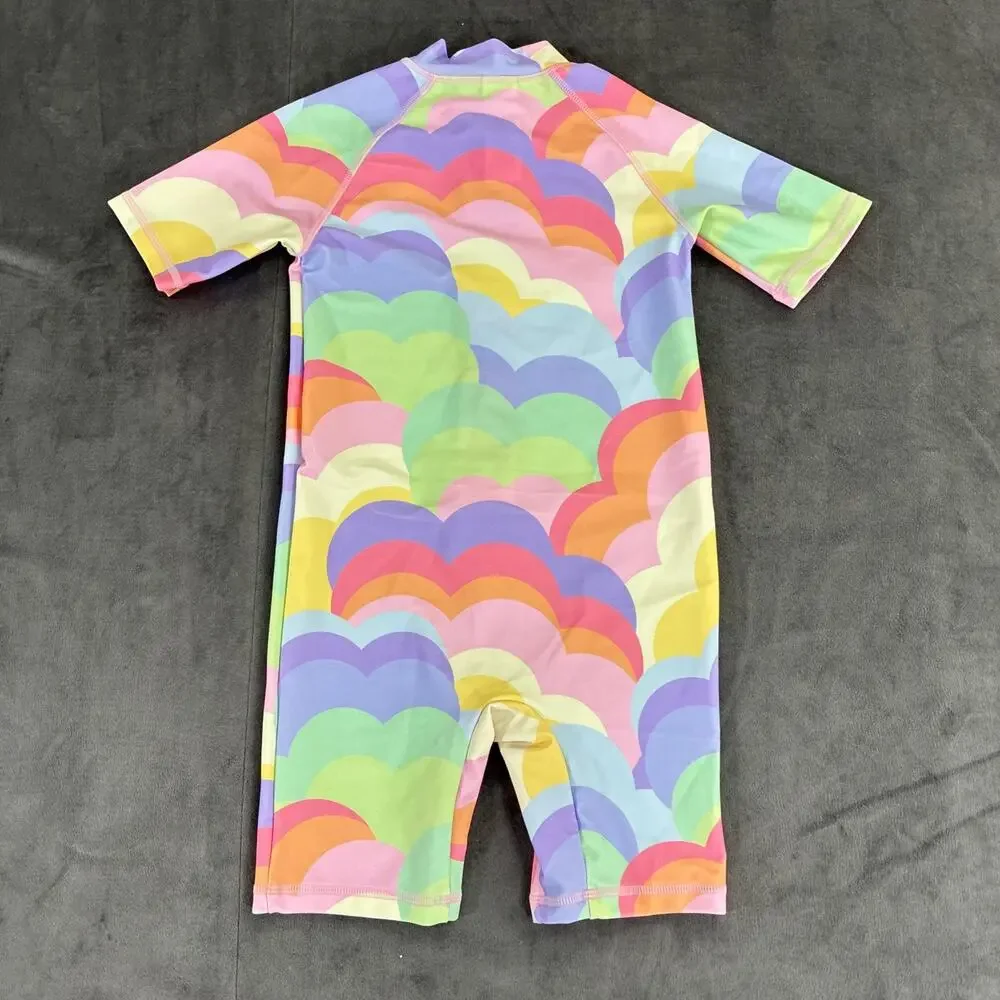 2) NEXT 5 Years UK Rainbow Print One Piece Sun Safe Swimsuits NWT Bnfts Charity